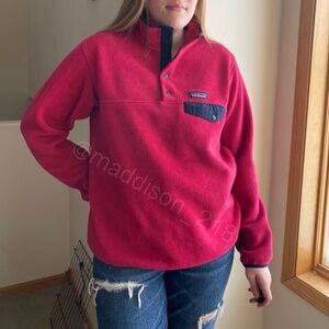 Patagonia Synchilla Snap-T Fleece Large Pullover Colorful Pink Raspberry L